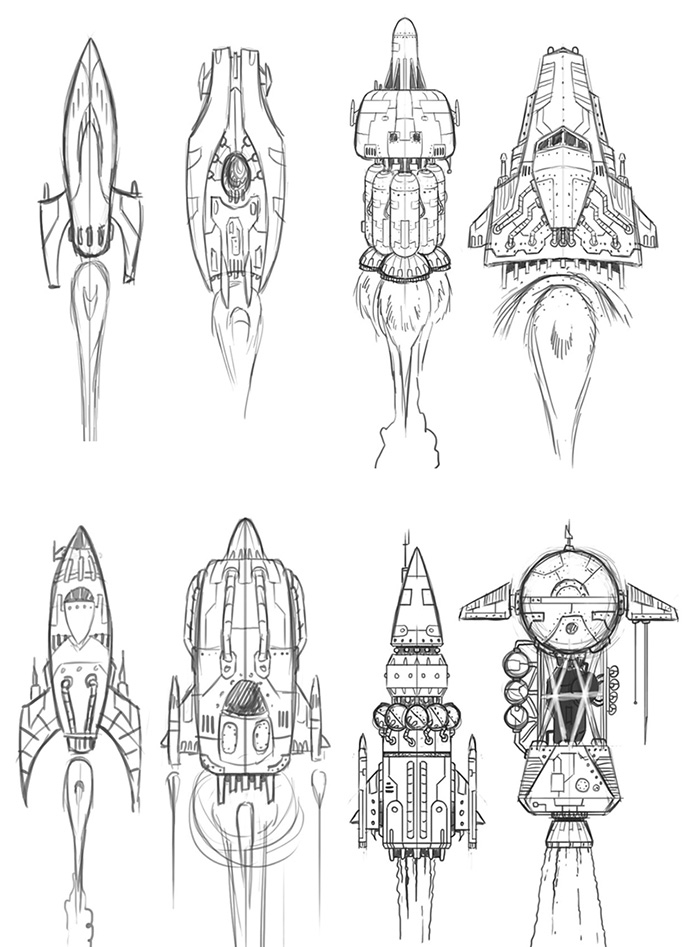 Космический корабль эскиз тату