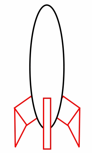 300x500 Drawing A Cartoon Rocket - Rocket Ship Sketch