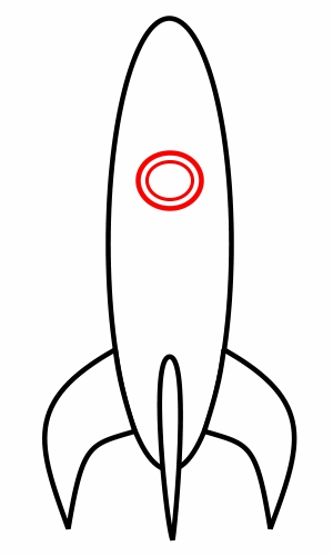 300x500 Drawing A Cartoon Rocket - Rocket Sketch