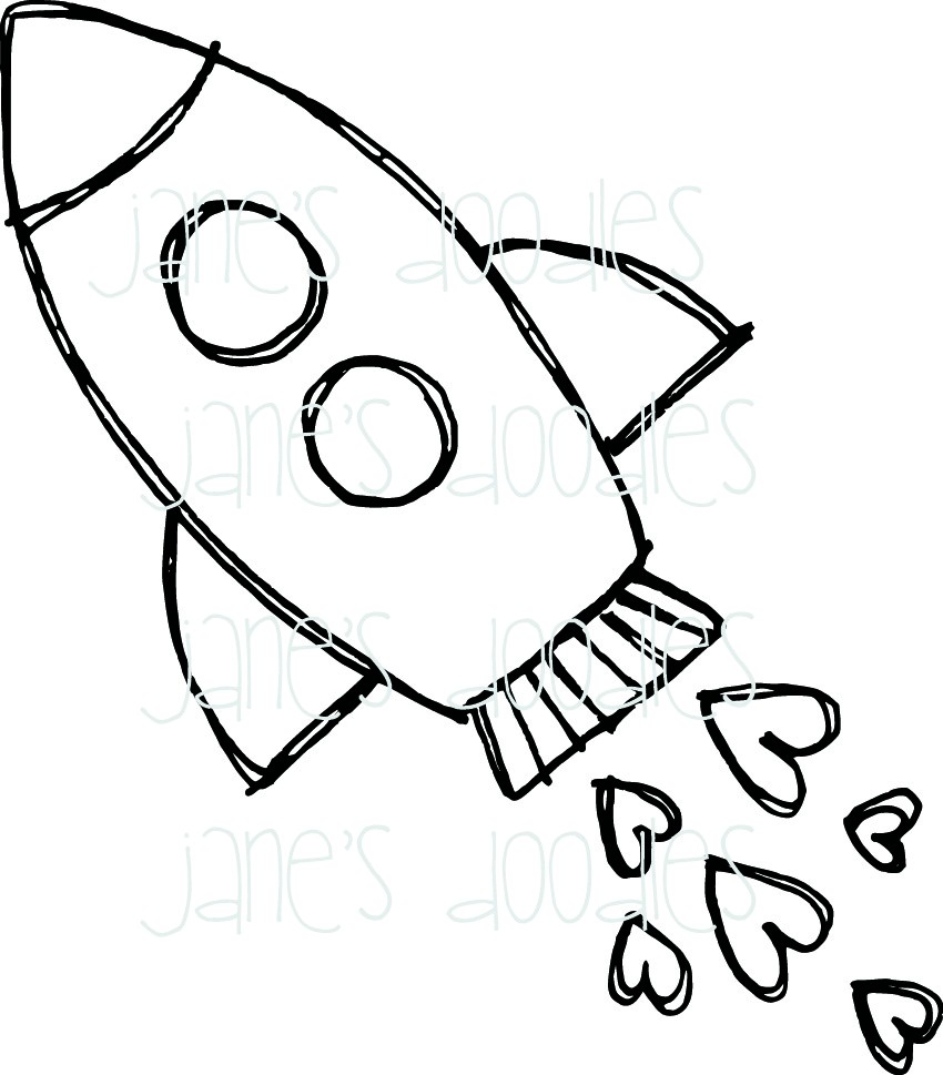 850x969 Preschool Rocket Ship Coloring Pages With - Rocket Sketch