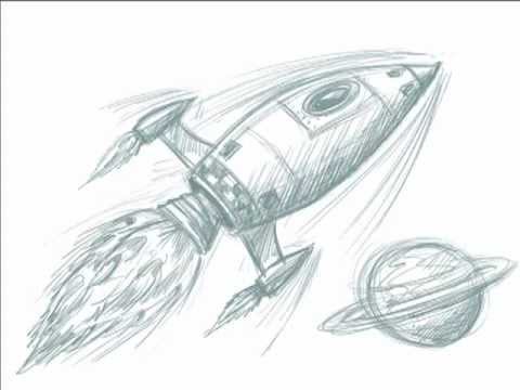 480x360 Rocket Clipart Drawing Space - Rocket Sketch