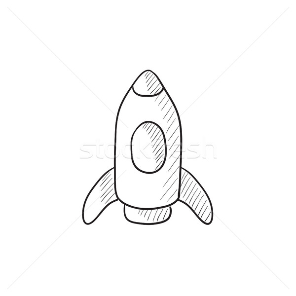 600x600 Rocket Sketch Icon. Vector Illustration Andrei Krauchuk - Rocket Sketch