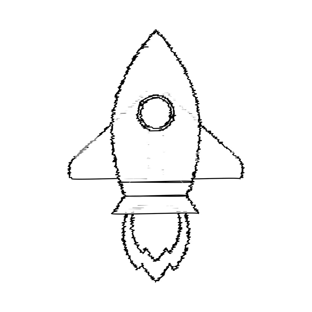 1000x1000 Rocket Sketch Start Up. Vector Rocket Sketchy, Sketch Launch Up - Rocket Sketch