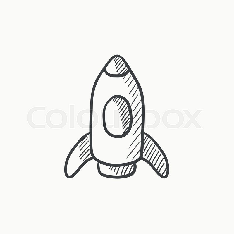 800x800 Rocket Vector Sketch Icon Isolated On Background. Hand Drawn - Rocket Sketch