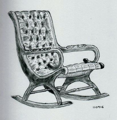 412x422 O Rocking Chair Sketch Pencil Of Leather Sketchup - Rocking Chair Sketch