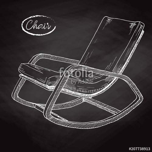 500x500 Rocking Chair. Sketch A Comfortable Chair. Vector Illustration - Rocking Chair Sketch