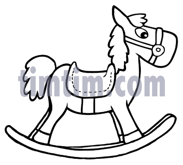 640x580 Free Drawing Of A Rocking Horse Bw From The Category Farm Animals - Rocking Horse Sketch