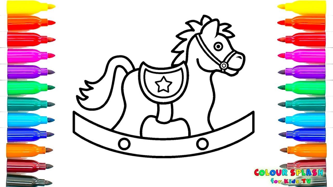 1280x720 How To Draw A Rocking Horse Coloring Pages Kids Learn Drawing - Rocking Horse Sketch