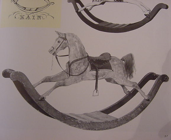 579x473 Rare Antique Rocking Horse - Rocking Horse Sketch
