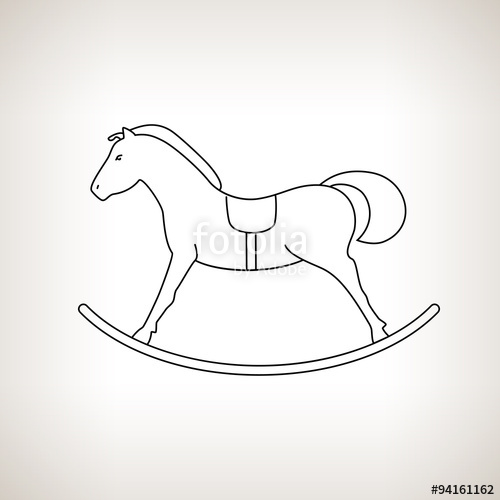 500x500 Rocking Horse On A Light Background, Christmas Decorations - Rocking Horse Sketch