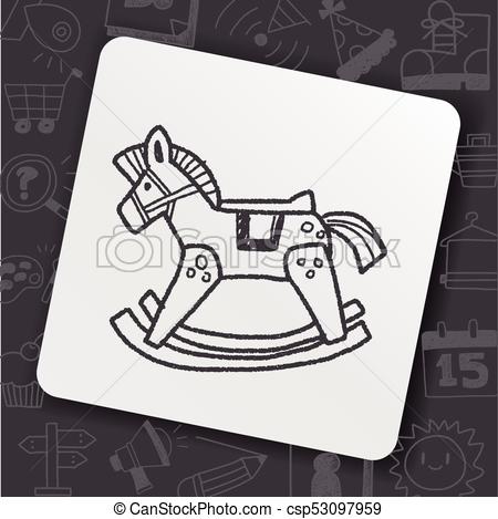450x469 Rocking Horse Doodle. - Rocking Horse Sketch