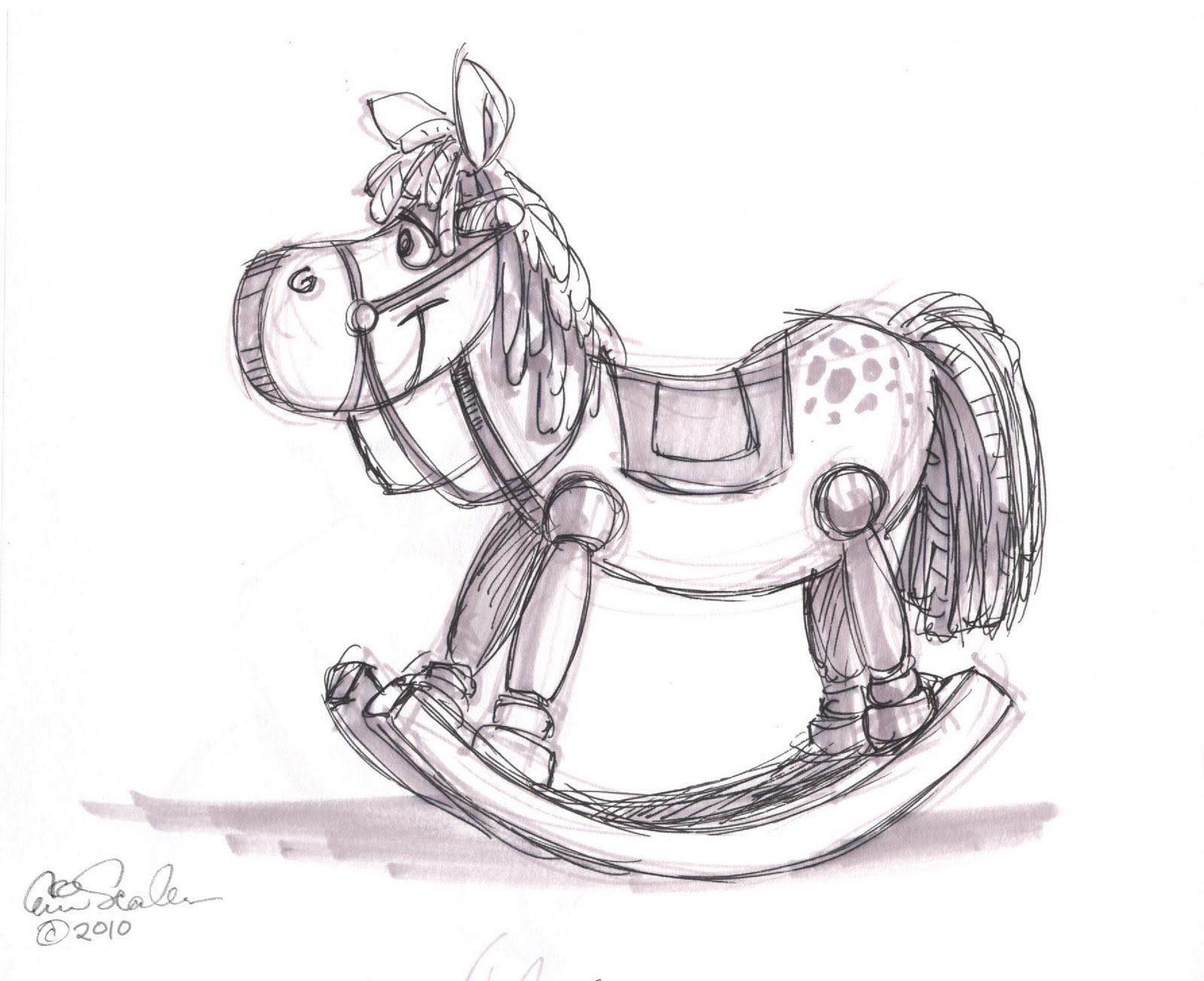 1600x1304 How To Draw A Rocking Horse Random Drawings - Rocking Horse Sketch
