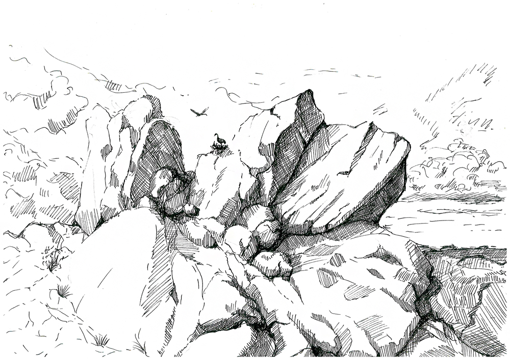 1000x707 Rocks Sketch By Nightcatty - Rocks Sketch