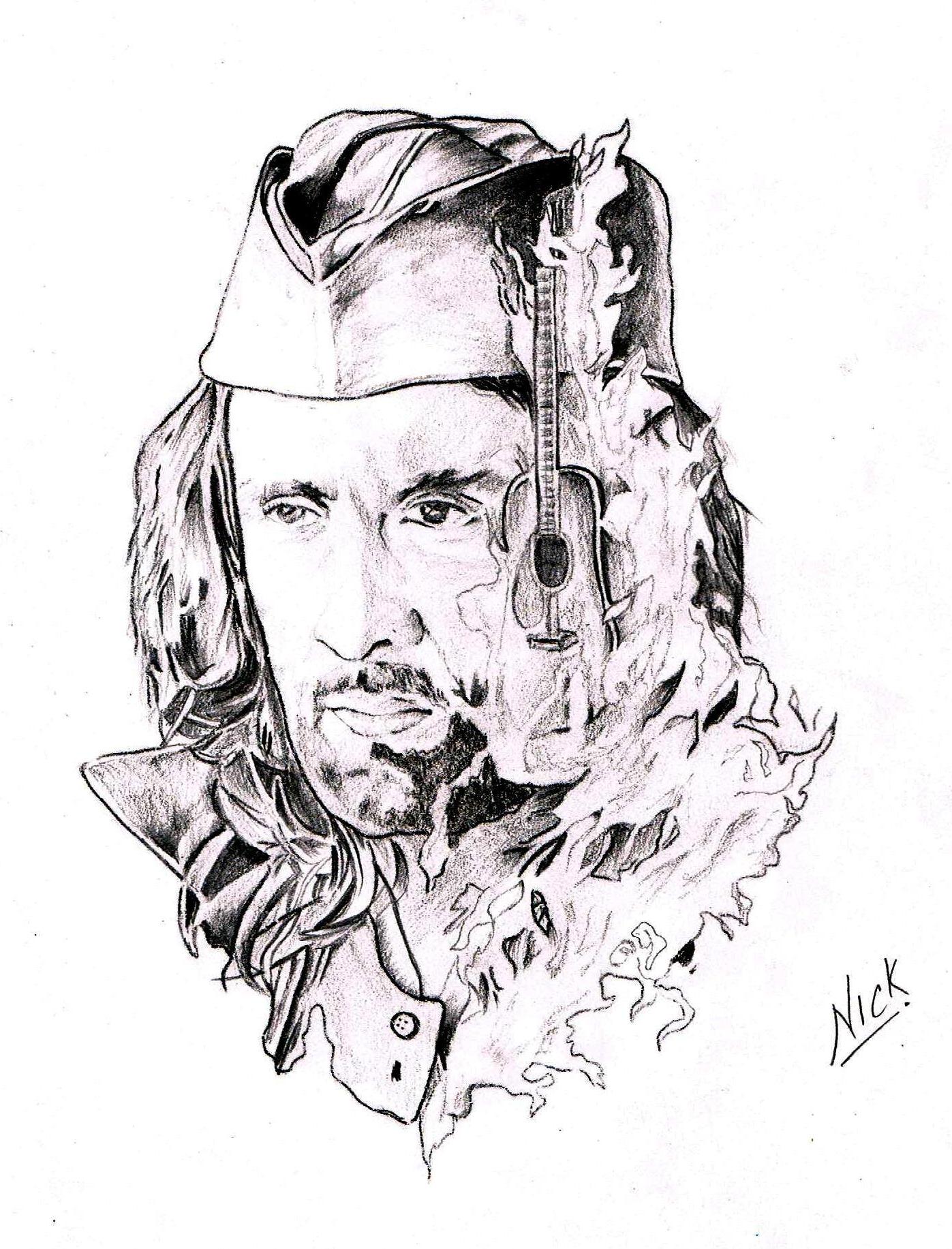 1397x1833 Painting Of Ranbir Kapoor In Rockstar - Rockstar Sketch