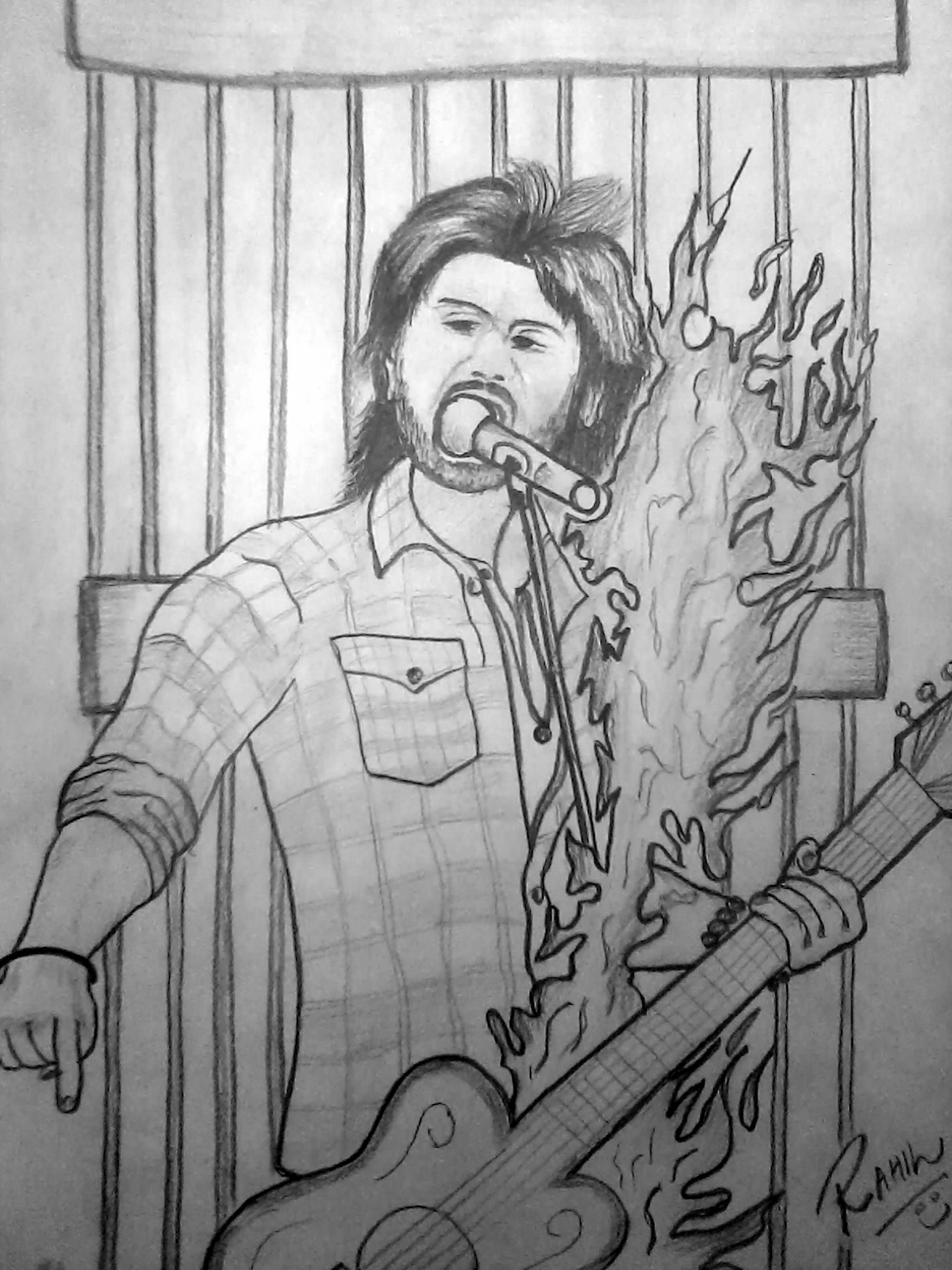 1200x1600 Pencil Sketch Of A Rockstar - Rockstar Sketch