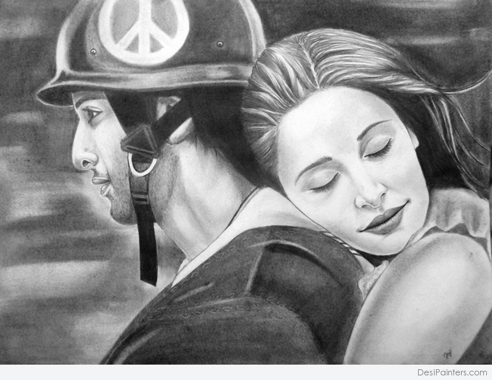 960x742 Pencil Sketch Of Movie Rockstar - Rockstar Sketch