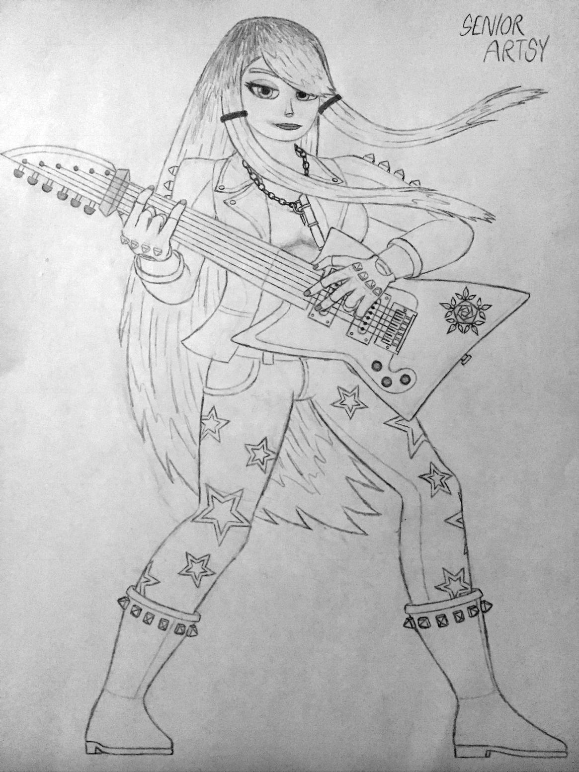 1165x1554 Rockstar Yuri (Sketch) Ddlc - Rockstar Sketch