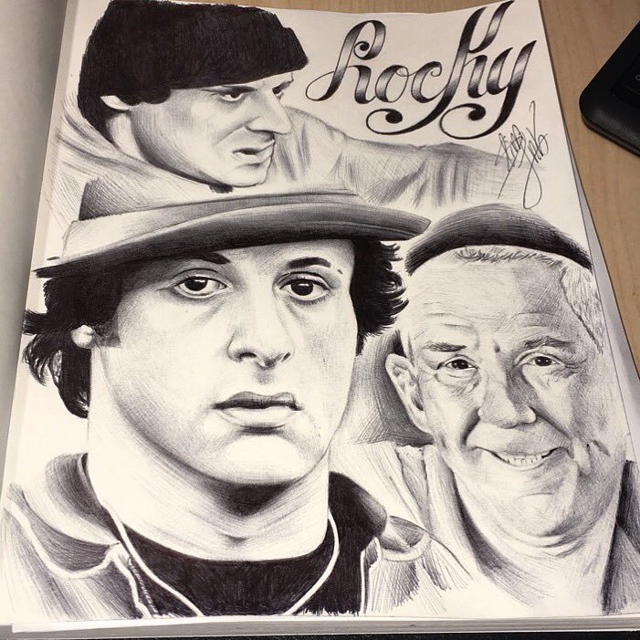 701x701 Calitouch Paintings On Twitter @theslystallone Done With - Rocky Balboa Sketch