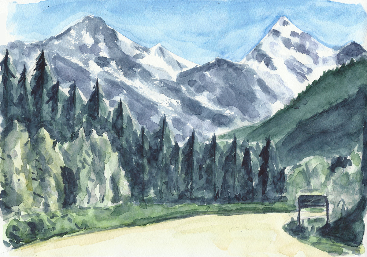 1200x842 Rocky Mountain High By Tulvit - Rocky Mountain Sketch