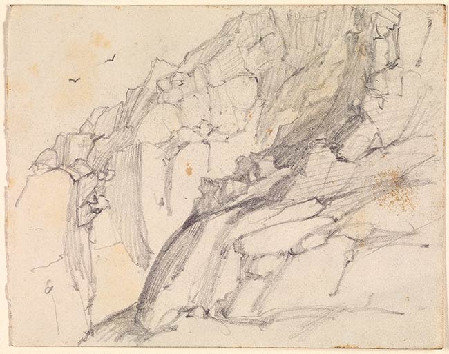 650x513 Hablot Knight Browne, Called Phiz Sketch Of A Rocky Mountain - Rocky Mountain Sketch