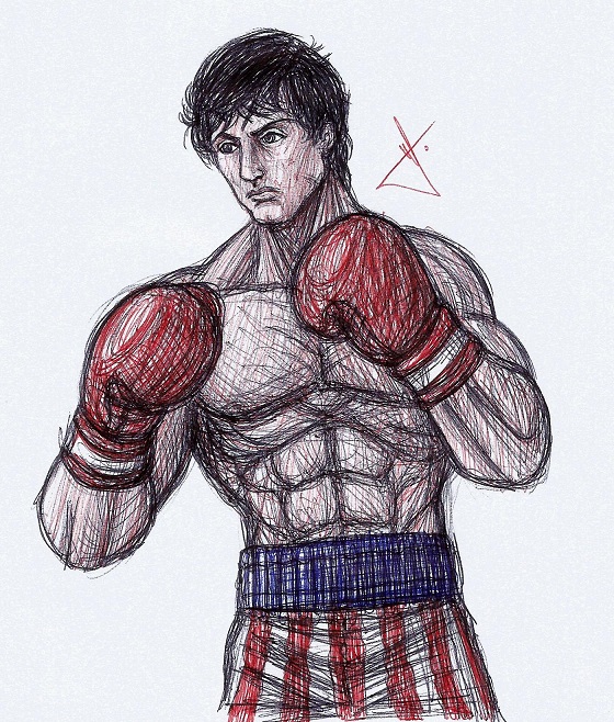 560x658 Rocky Balboa Sketch By Rodwolf - Rocky Sketch