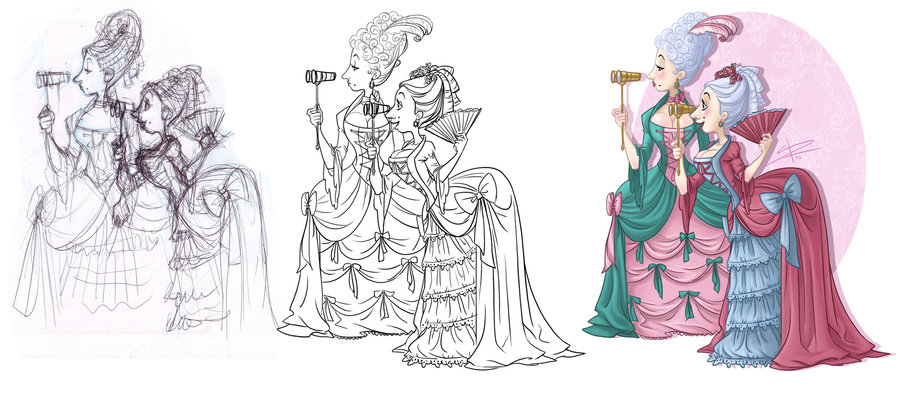 900x393 Theme Challenge Rococo By Sabinerich - Rococo Sketch