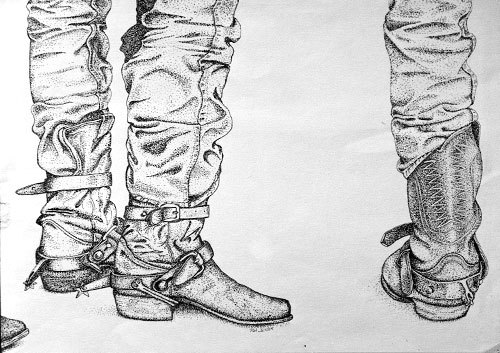 500x353 Houston Rodeo Art Contest 1985 - Rodeo Sketches