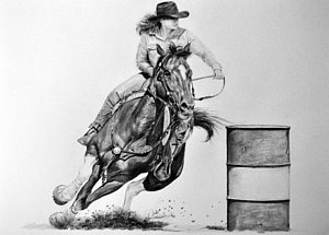 300x215 Rodeo Drawings Fine Art America - Rodeo Sketches