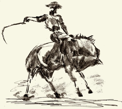 500x444 Rodeo Horse Sketch, Part 2 So Much To Do, So Little Time - Rodeo Sketches