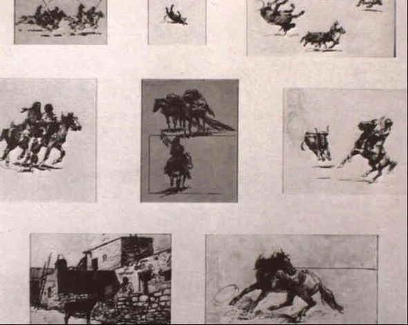 590x470 Sketches Of Horses, Riders, And Rodeo Scenes By Edward Borein On - Rodeo Sketches