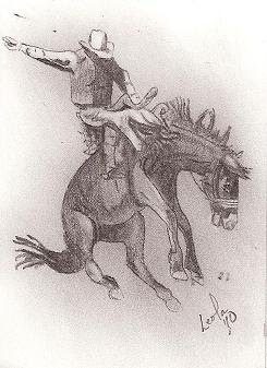 245x337 Art By Leola Walker (Southshoreartist) Rodeo Bull Riding Broncos - Rodeo Sketches