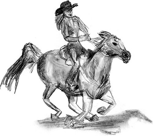 500x444 Horse So Much To Do, So Little Time - Rodeo Sketches