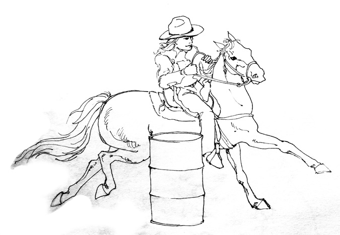 675x467 Carlene Dingman Atwater Rodeo Sketches - Rodeo Sketches