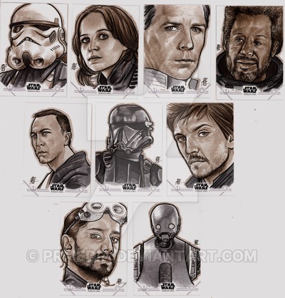 400x418 Rogue One Sketch Cards 2 By Prmedia - Rogue One Sketch