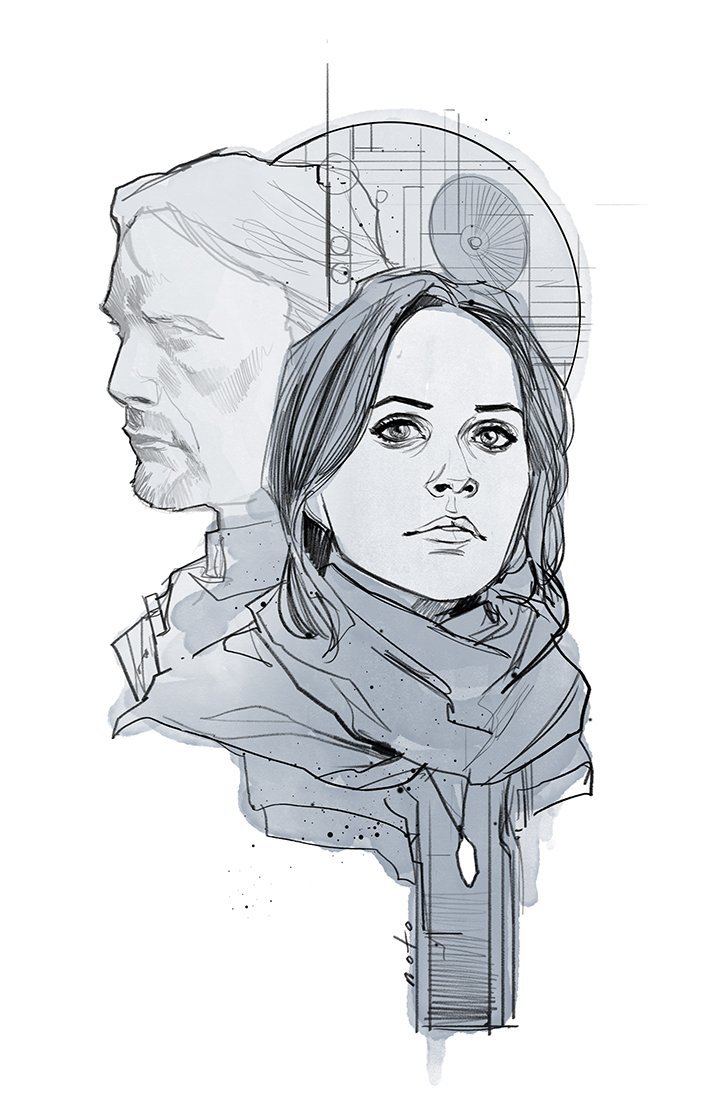 725x1100 Sound Off! Rogue One A Star Wars Story Speculative Chic - Rogue One Sketch