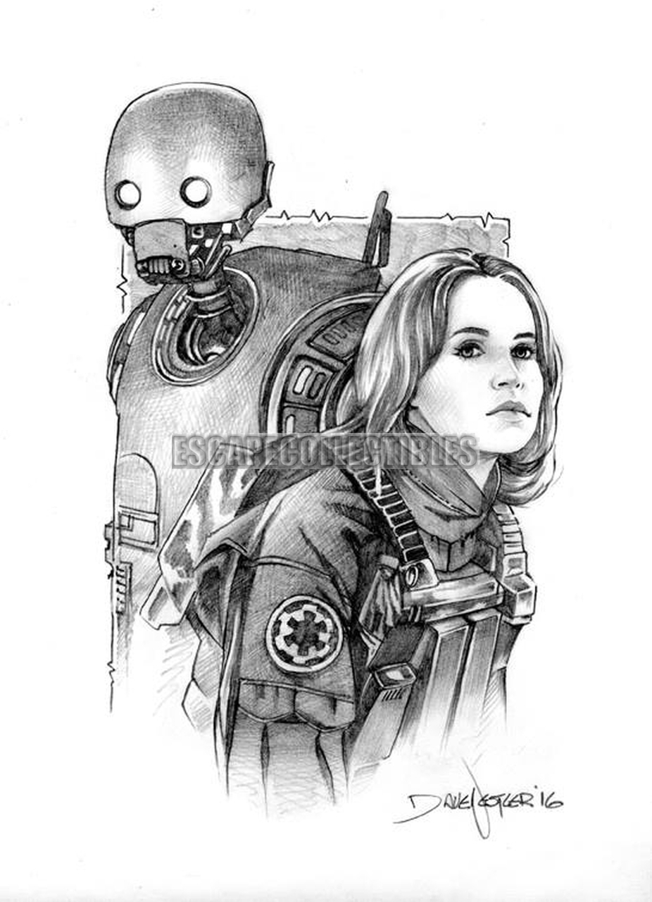 926x1280 Star Wars Rogue One Dave Nestler Original Art - Rogue One Sketch
