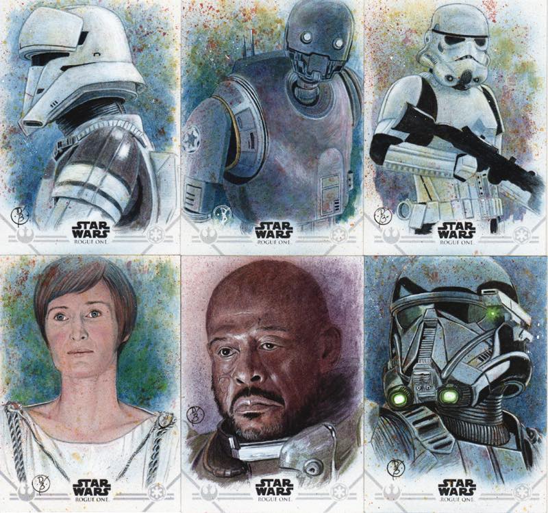 800x749 Topps Rogue One Trading Cards Feature Art Originals From 78 - Rogue One Sketch