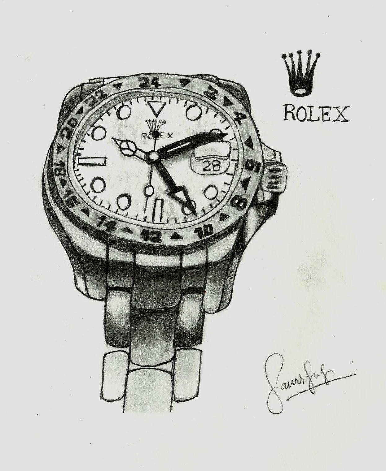 1246x1522 Pencil Sketch Of A Rolex Wrist Watch - Rolex Sketch