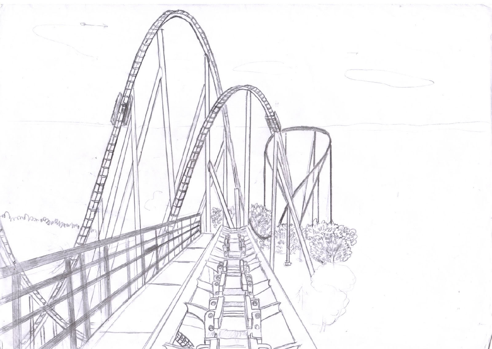 Roller Coaster Sketch at PaintingValley.com | Explore collection of ...