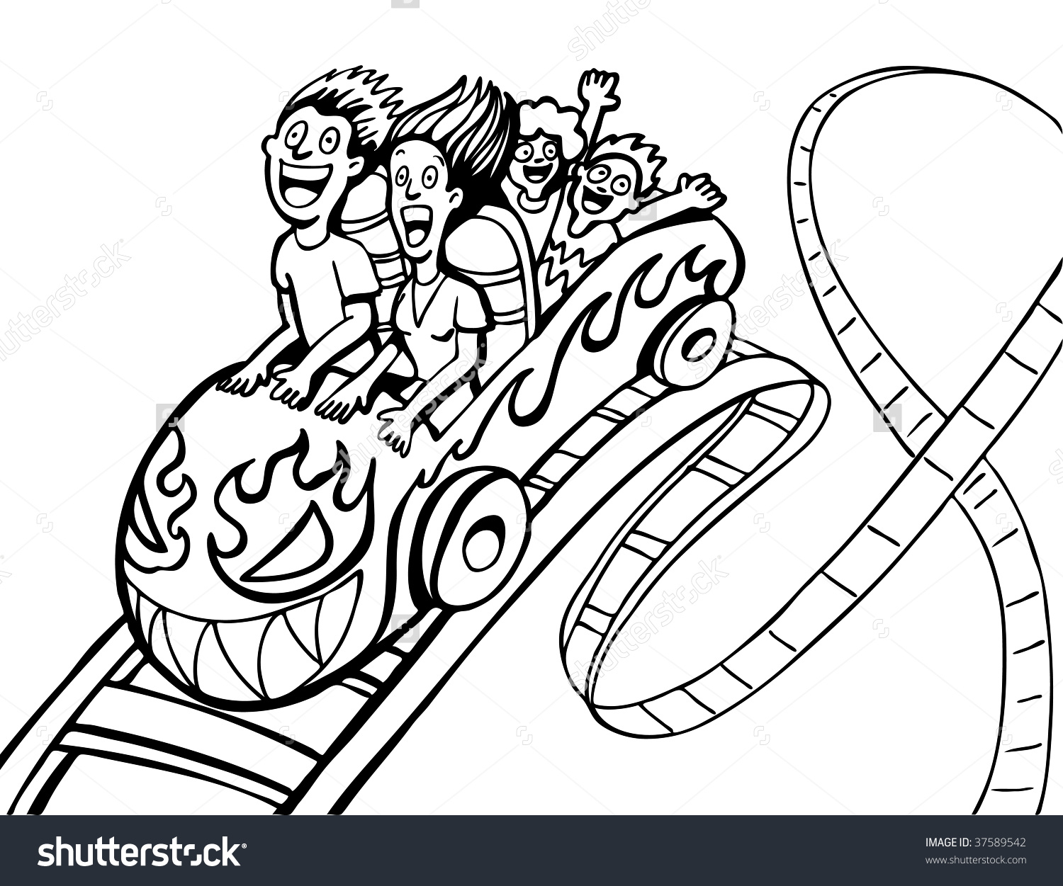 Roller Coaster Sketch at PaintingValley.com | Explore collection of ...