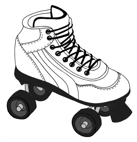 440x456 I Love Roller Skates. - Roller Skate Sketch