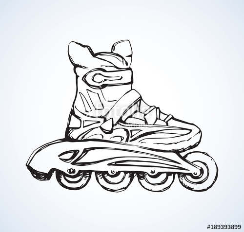 500x477 Roller Skate. Vector Drawing Stock Image And Royalty Free Vector - Roller Skate Sketch
