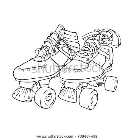 450x470 Collection Of Quad Skate Drawing High Quality, Free Cliparts - Roller Skate Sketch