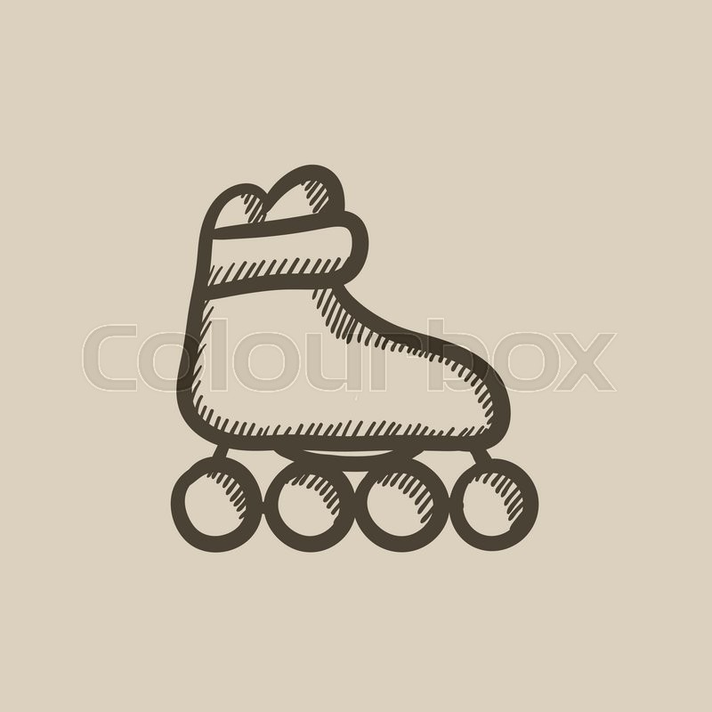 800x800 Roller Skate Vector Sketch Icon Isolated On Background. Hand Drawn - Roller Skate Sketch