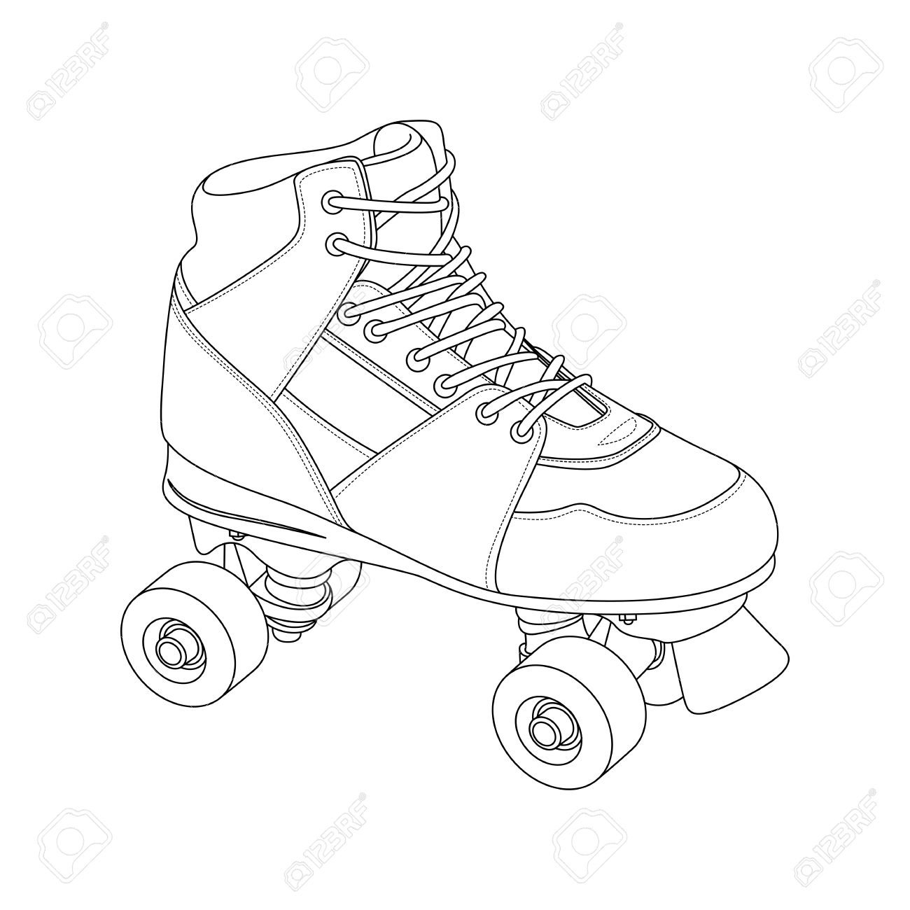 Sketch Of Roller Skates Coloring Pages