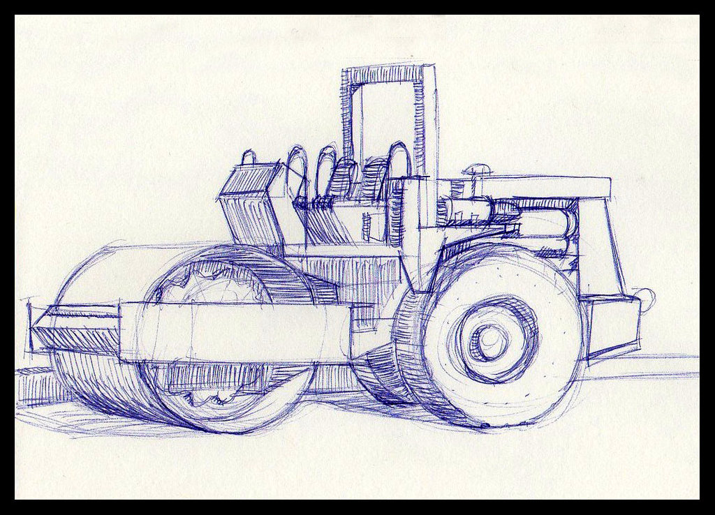1024x738 Road Roller Sketch By Radiance Eternal - Roller Sketch
