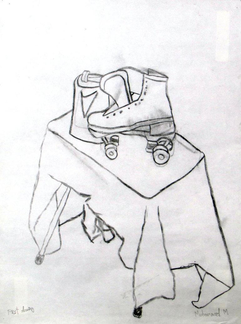 770x1037 Roller Skate, Kettle, And Bottle On Table By Serpentstemptations - Roller Sketch