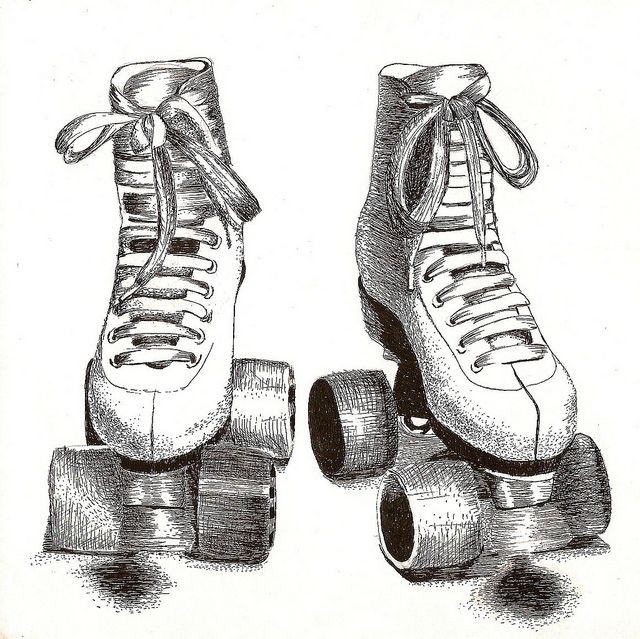 640x639 Roller Skates Drawing, Pencil, Sketch, Colorful, Realistic Art - Roller Sketch