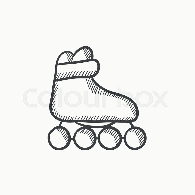 800x800 Roller Skate Vector Sketch Icon Isolated On Background. Hand Drawn - Roller Sketch