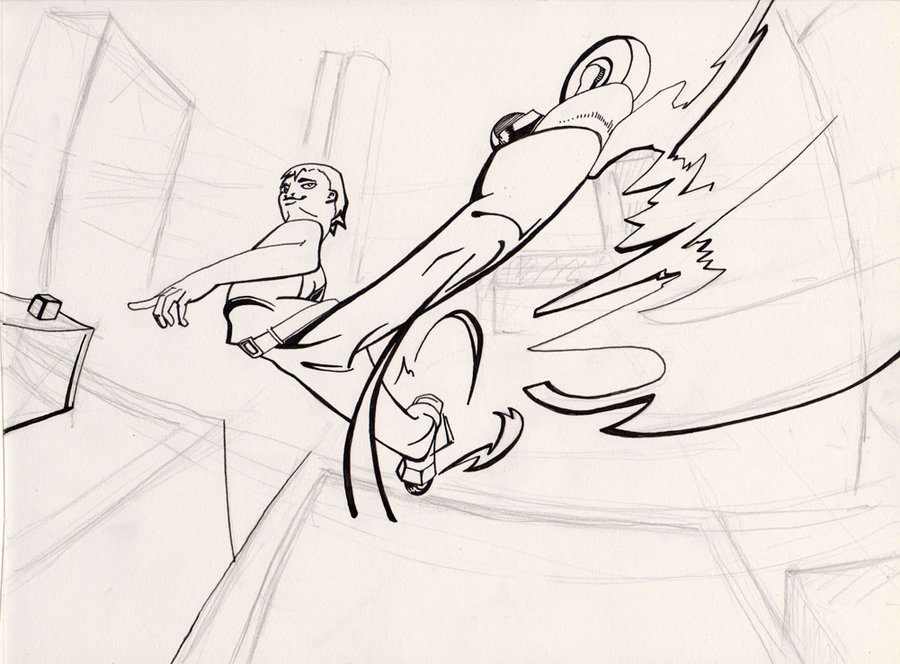 900x664 Roller Blade Sketch By Lysargente - Rollerblade Sketch